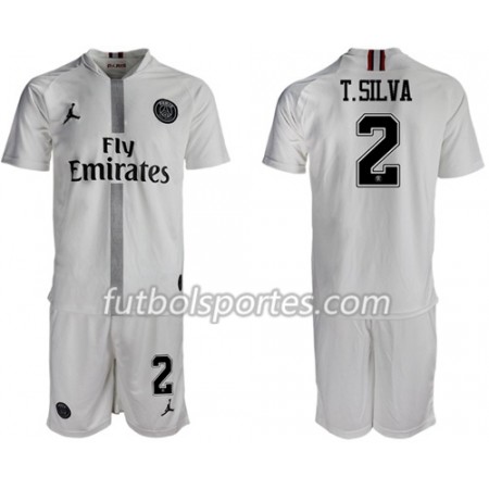 Camisetas Paris Saint Germain T.Silva 2 Jordan Blanco Niño Tercera Equipacion 2018/2019